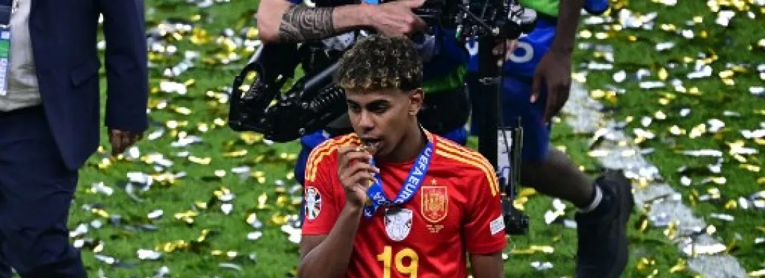 Lamine Yamal en la final de la Eurocopa, tras salir campeón con su selección.