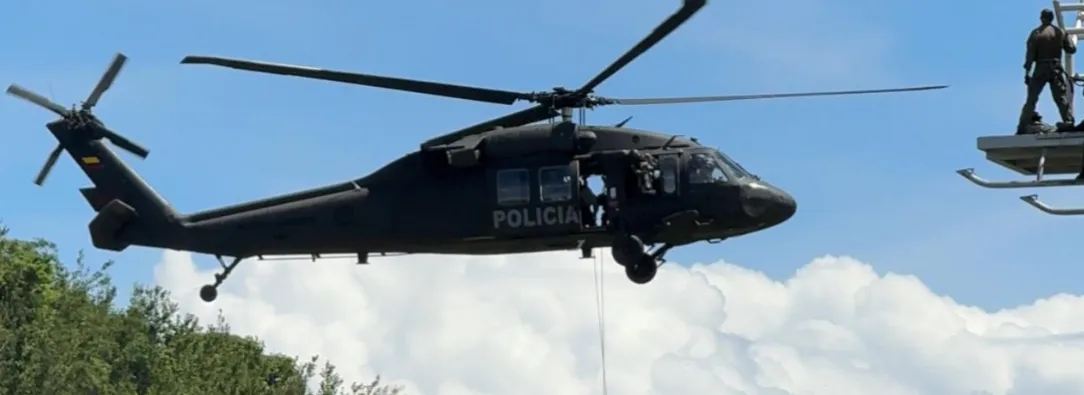 Ataque con armas de fuego a helicóptero del Ejército en el Cauca. / Foto: X Policía.