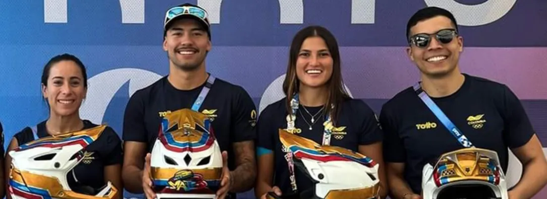 Ciclistas de bmx clasificados en París 2024. / Foto: Mindeporte.