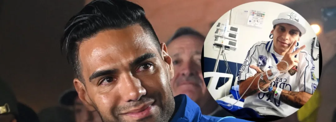 Falcao habló con hincha de Millonarios. / Fotos: AFP y Facebook Javier Acosta PK.