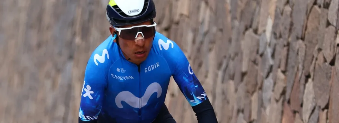 Caída de Nairo Quintana en la Vuelta a Burgos. / Foto: AFP.