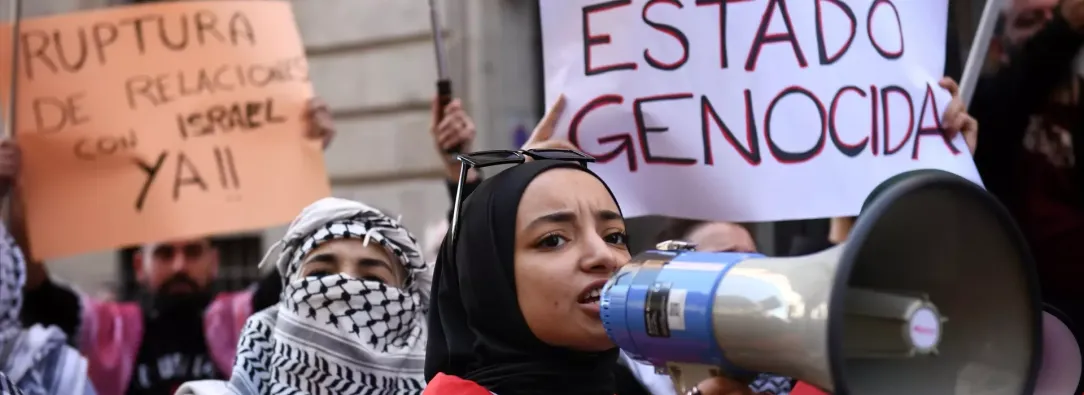 Protestas en apoyo a Palestina en Madrid. Febrero de 2024.