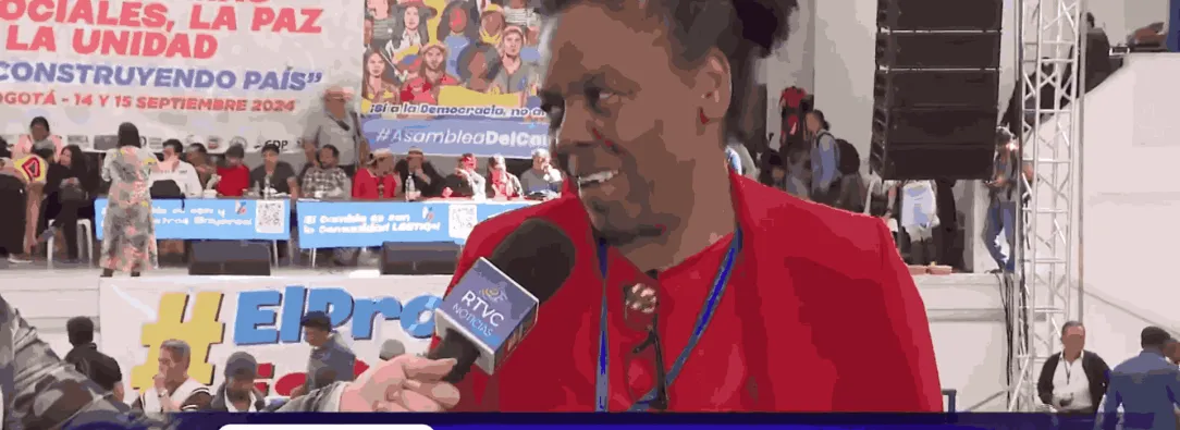 Nuvia Gallo en entrevista con RTVC Noticias, durante la Asamblea Nacional por las Reformas Sociales, la Paz y la Unidad.