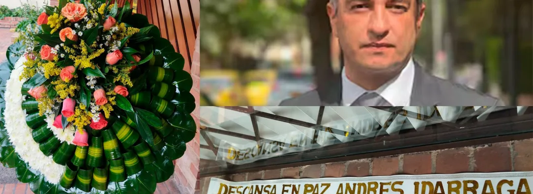 Fotografía de Andrés Idárraga, Secretario de Transparencia, junto a elementos para su amenaza.