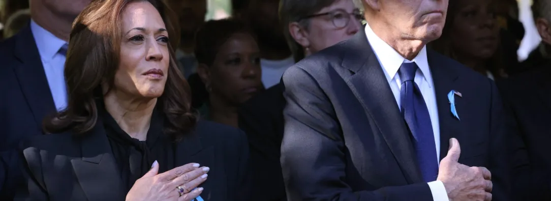 Kamala Harris y Joe Biden en el aniversario del ataque a las torres gemelas. / Foto: AFP.