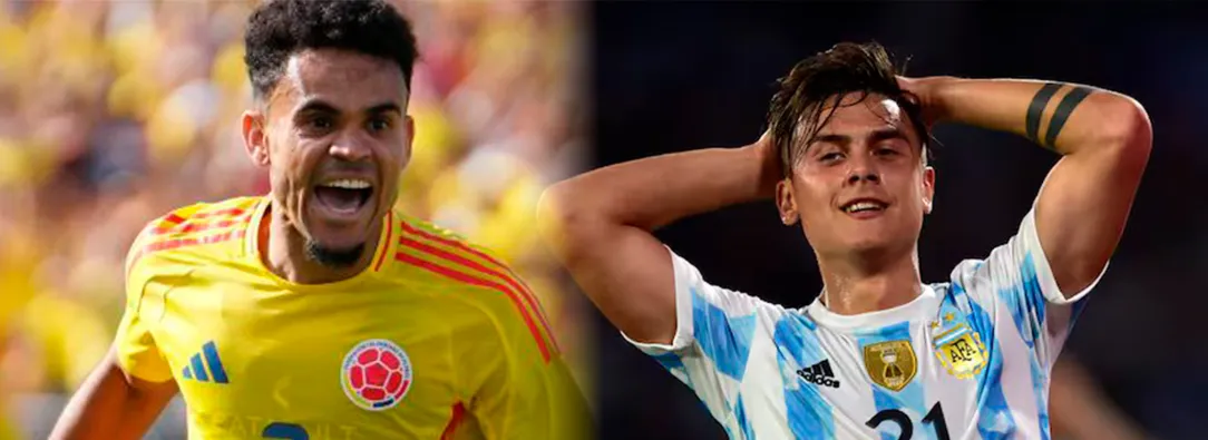 Figuras de la Selección Colombia y Selección Argentina, Luis Díaz y Paulo Dybala