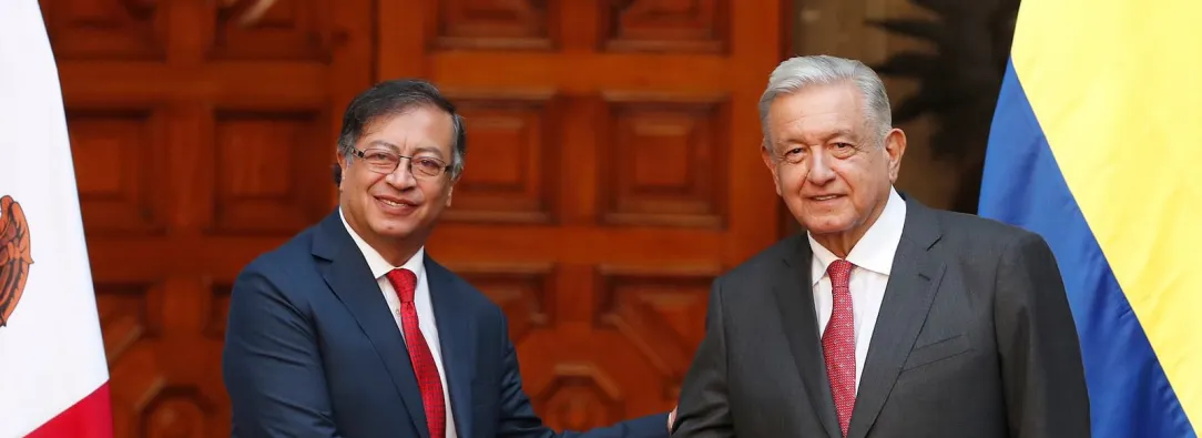 Presidente de Colombia, Gustavo Petro, junto al presidente de México, AMLO.