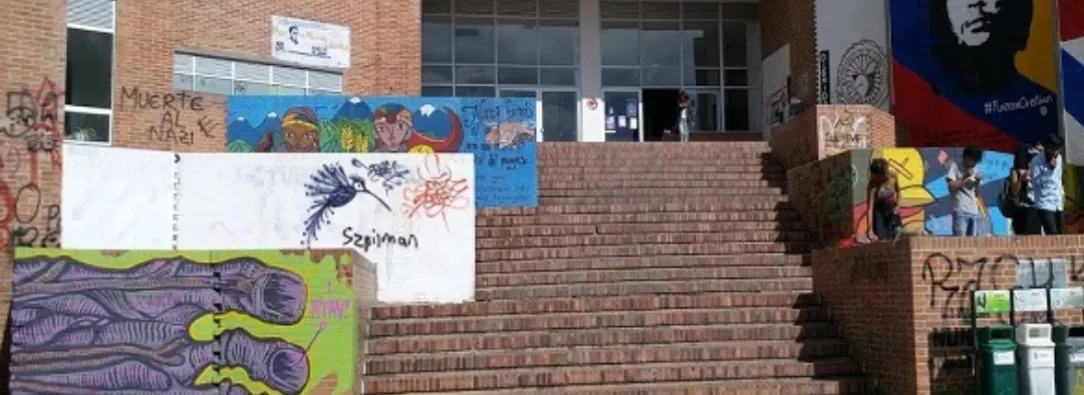 Denuncias de estudiantes por disparos de policías en medio de protestas. / Foto: Universidad Distrital.