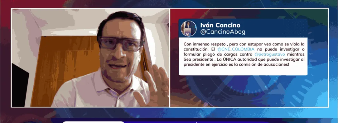 Iván Cancino durante la Mesa de Análisis en RTVC Noticias.