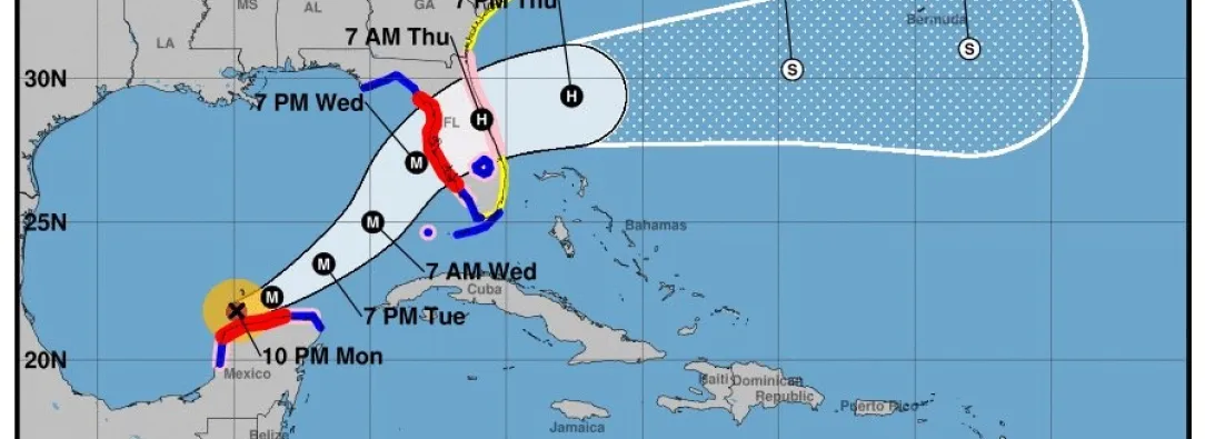 Imágenes meteorológicas del huracán Milton.