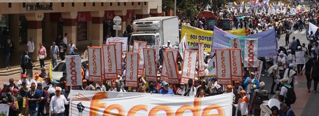 Así avanza la marcha convocada por Fecode en respaldo al presidente Petro