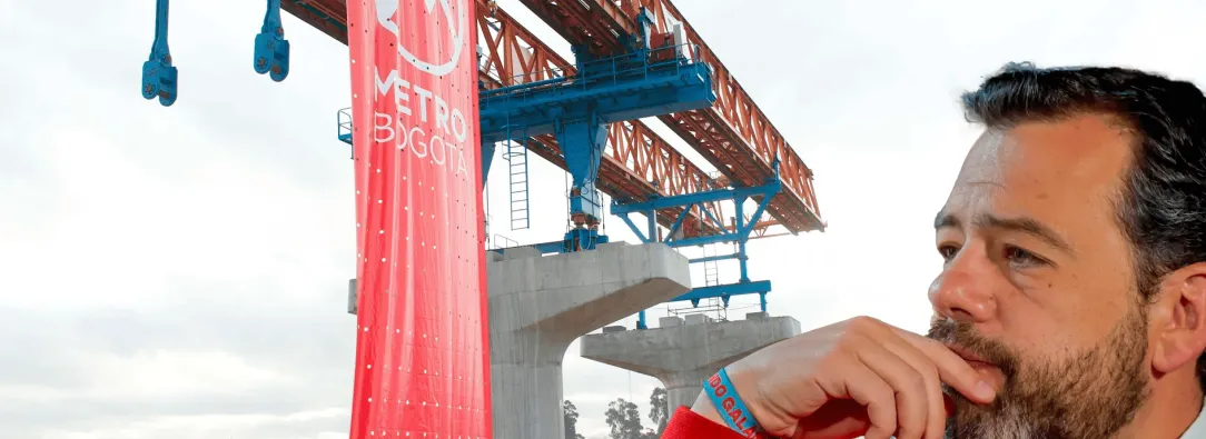 Obra del Metro de Bogotá y Carlos Fernando Galán.