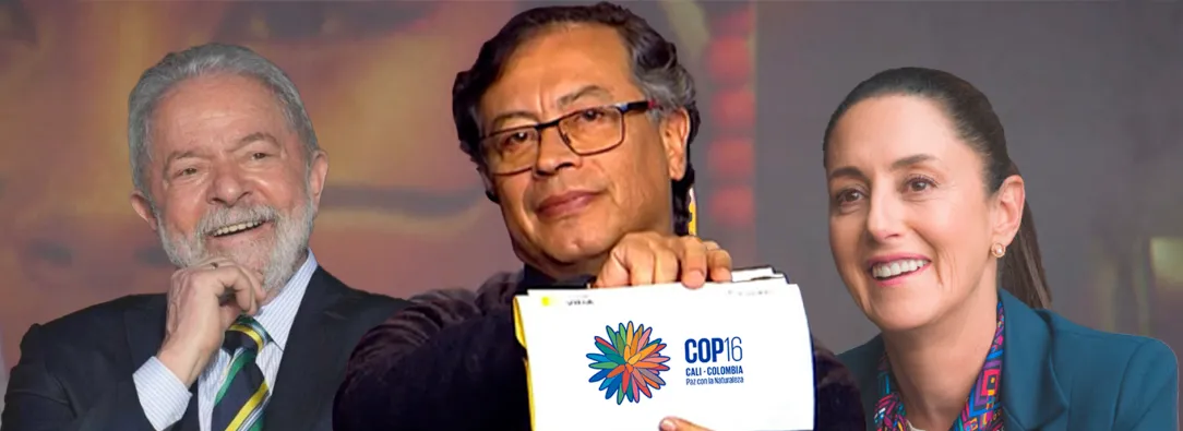 Lula da Silva, Gustavo Petro y Claudia Sheinbaum en el marco de la COP16.