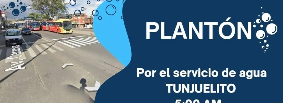 Plantón por el servicio de agua en Tunjuelito: comunidad exige solución a problema de cortes diarios 