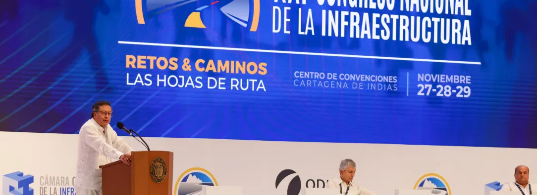 Presidente Gustavo Petro durante el Congreso Nacional de la Infraestructura