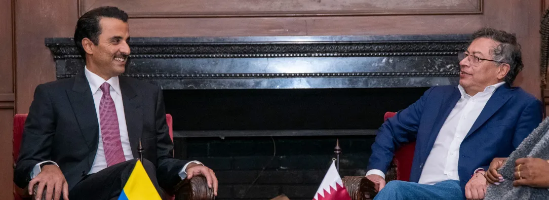 Jeque de Qatar y el presidente Petro