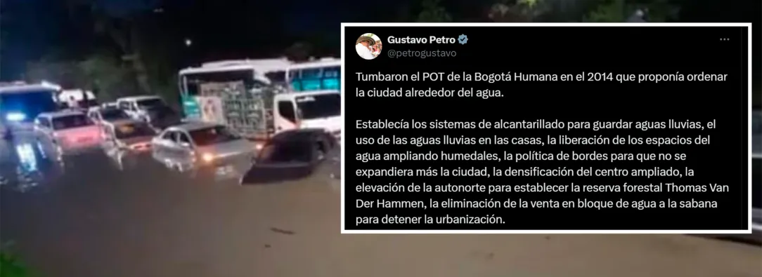 Inundaciones en Bogotá y respuesta del presidente Petro