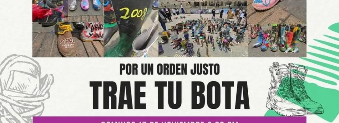Flayer de la manifestación en conmemoración a los falsos positivos
