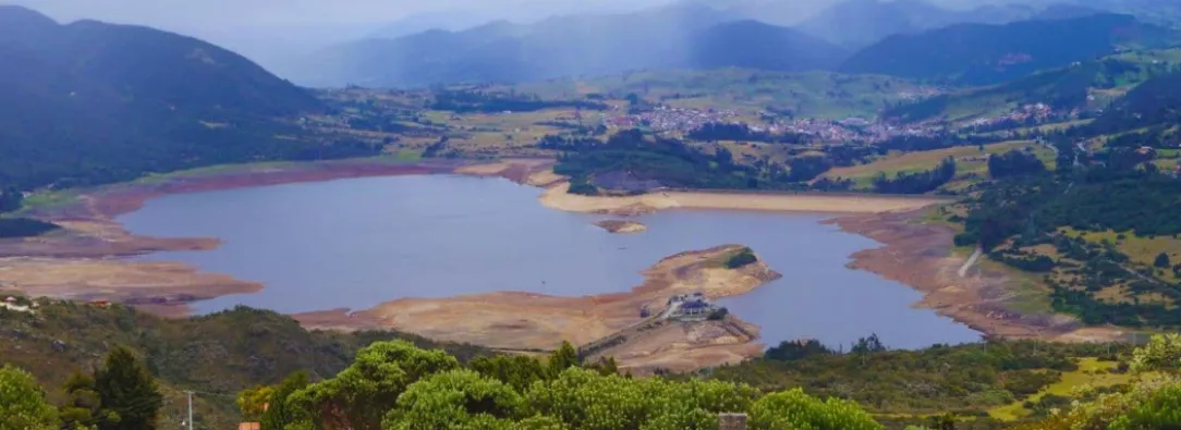 Niveles de agua en embalses en medio de racionamiento. / Foto: Alcaldía de Bogotá.