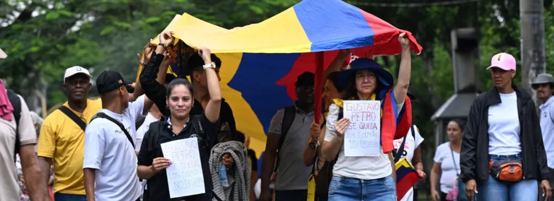 Marchas de 23 de noviembre. / Foto: AFP.