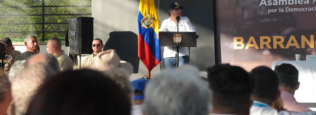 Presidente Gustavo Petro en Barranquilla durante discurso sobre Tarifas de Energía