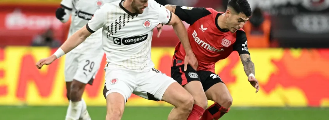Exequiel Palacios en el Bayer Leverkusen. / Foto: AFP.