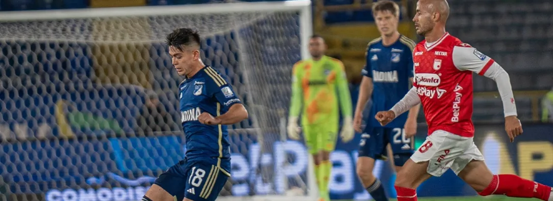 Millonarios en el clásico ante Santa Fe. / Foto: MillosFCOficial.