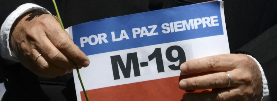 El presidente expresó que el M-19 es parte fundamental de la historia reciencia de Colombia. / AFP.