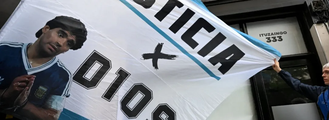 Juicio por muerte de Diego Maradona. / Foto: AFP.