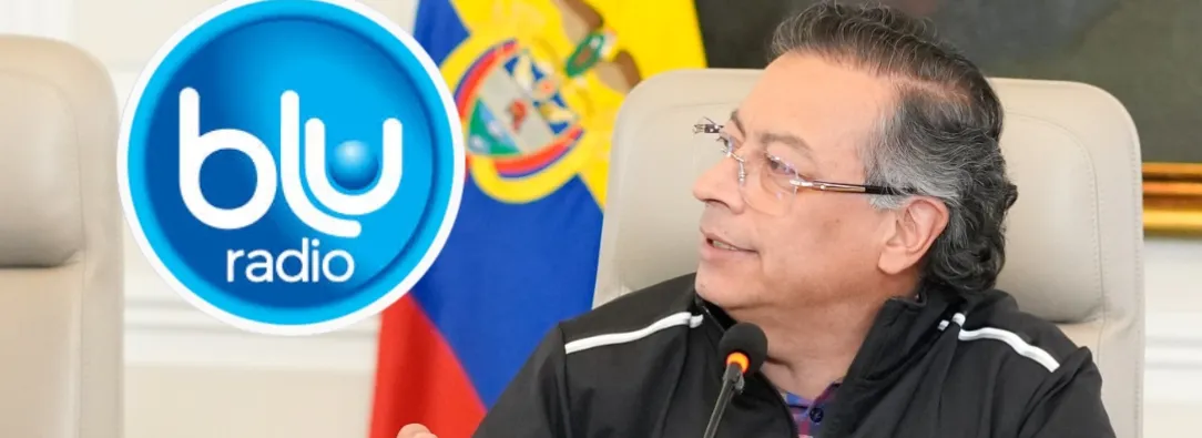 Petro le responde a Blu Radio sobre la deuda de las EPS. / Fotos: Presidencia y Blu Radio.