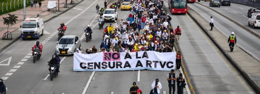 RTVC Noticias en el 18M. / Foto: RTVC.