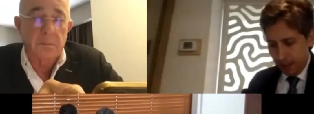 Audios de exparamilitar en el juicio contra Álvaro Uribe Vélez. / Foto: Pantallazo de juicio.
