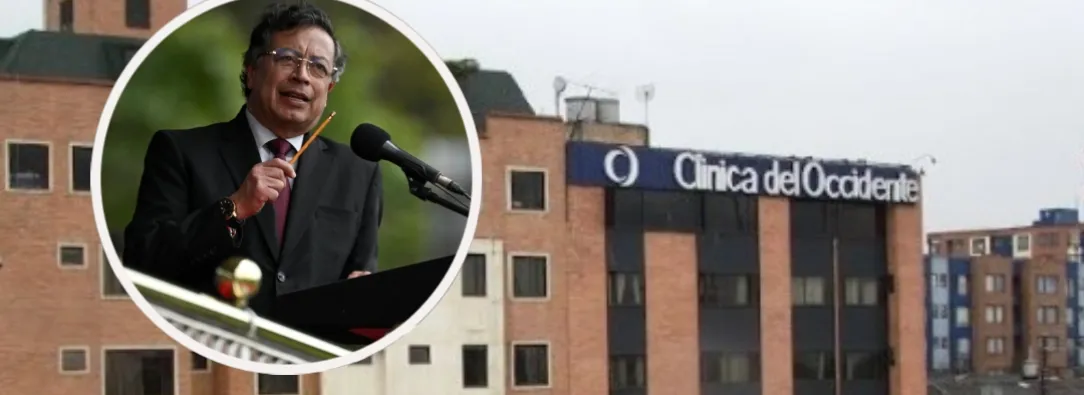 Petro sobre el cierre de unidades en la Clínica del Occidente. / Fotos: Presidencia y Clínica de Occidente.