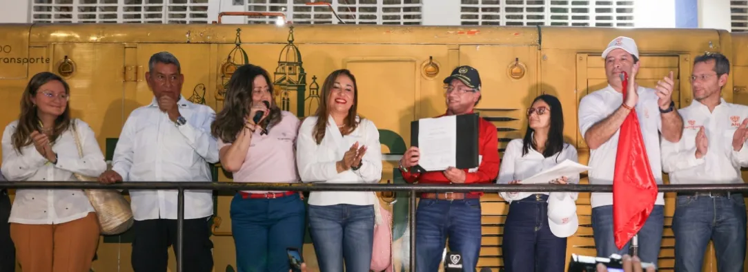 Inauguración de línea férrea en La Dorada. / Foto: Presidencia.