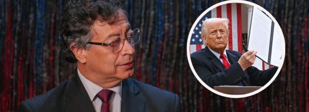 Petro sobre aranceles que impuso Trump a Colombia. / Fotos: AFP y Presidencia de la República.