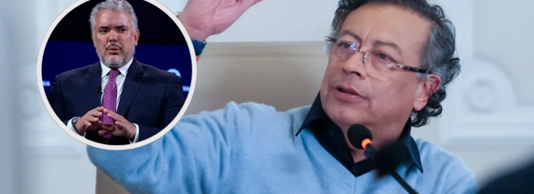 Petro denuncia déficit del pasado gobierno de Duque. / Fotos: AFP y Presidencia de la República.