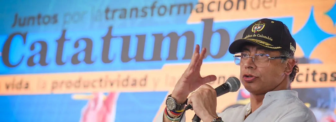 egún dijo en su intervención, de concretarse una restricción más amplia, quedaría en riesgo la financiación de programas sociales claves para el Catatumbo. / Foto: Presidencia de la República.