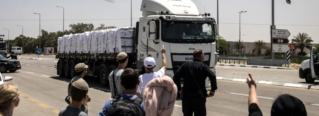 Ayuda humanitaria bloqueada en Gaza. / Foto: AFP.