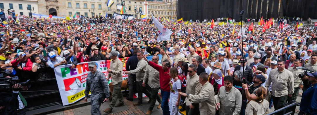 Movilización en apoyo al Presidente Petro.