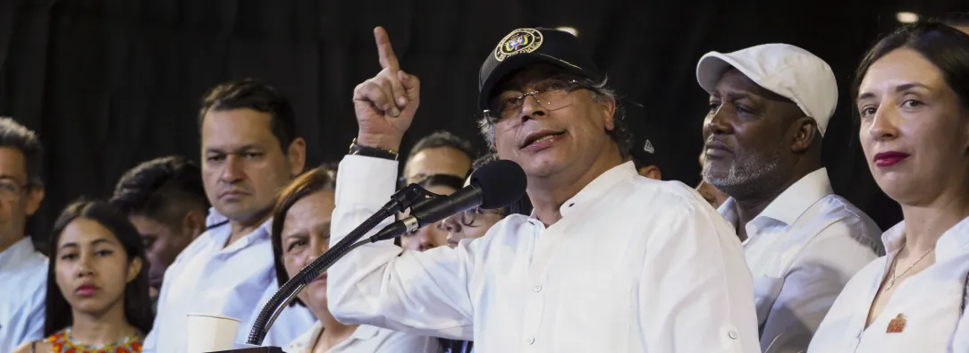 Presidente Petro durante su discurso en Cali.