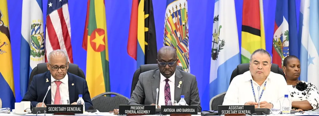 Mesa principal de la plenaria OEA.