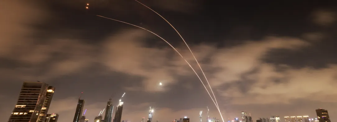 Tel Aviv siendo bombardeada