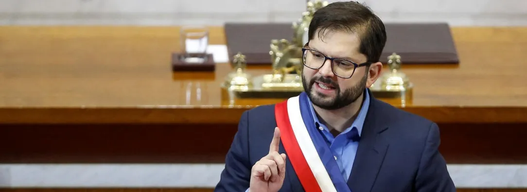 Gabriel Boric en un discurslo en el 2022