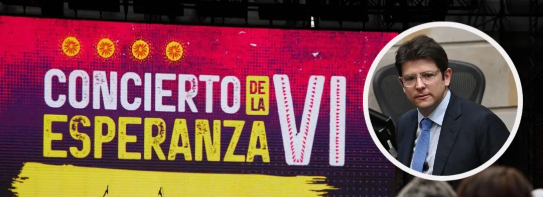 Mensaje de Petro en el concierto de la Esperanza por Miguel Uribe. / Fotos: Alexa Rochi y AFP.