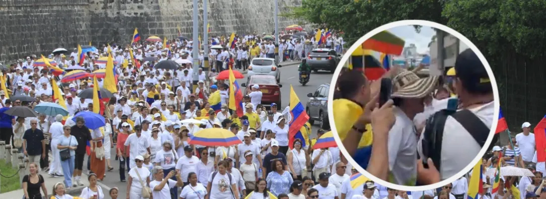 Periodistas de RTVC agredidos en marcha del silencio. / Fotos: MinDefensa y captura de video.