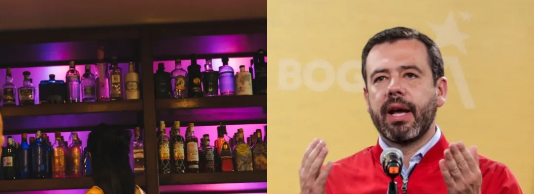 Comerciantes en contra de decreto de rumba en Bogotá. / Fotos: Freepik y AFP.