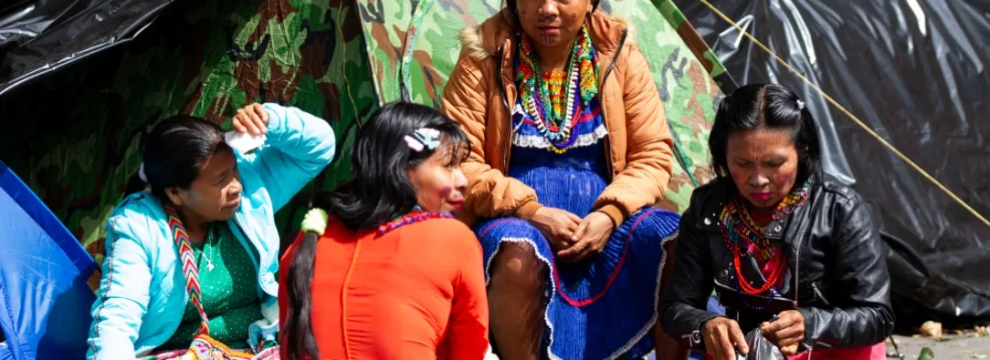 Reubicación de la comunidad Embera. / Foto: AFP.