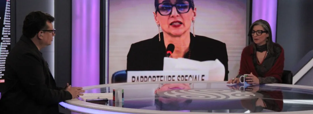 Francesca Albanese en Noches de Opinión. / Foto: Nairo Jacanamijoy.