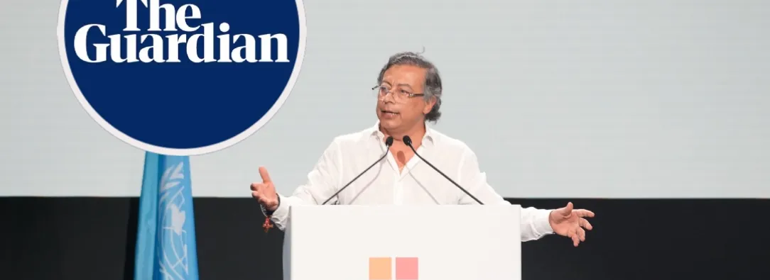 Petro con columna en The Guardian. / Foto: The Guardian y Presidencia.