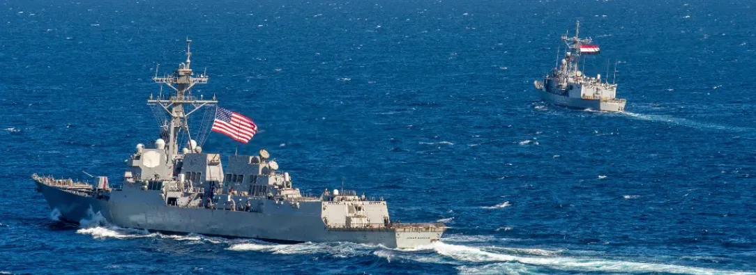 Embarcaciones estadounidenses rodeando Venezuela.